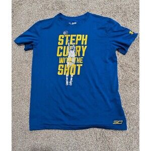 Under Armour Youth XL Loose Fit HeatGear T-Shirt Steph Curry Blue Short Sleeve